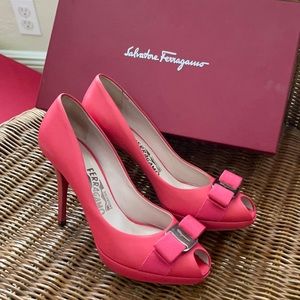 Salvatore Ferragamo Gilia Coral Bow High Heels